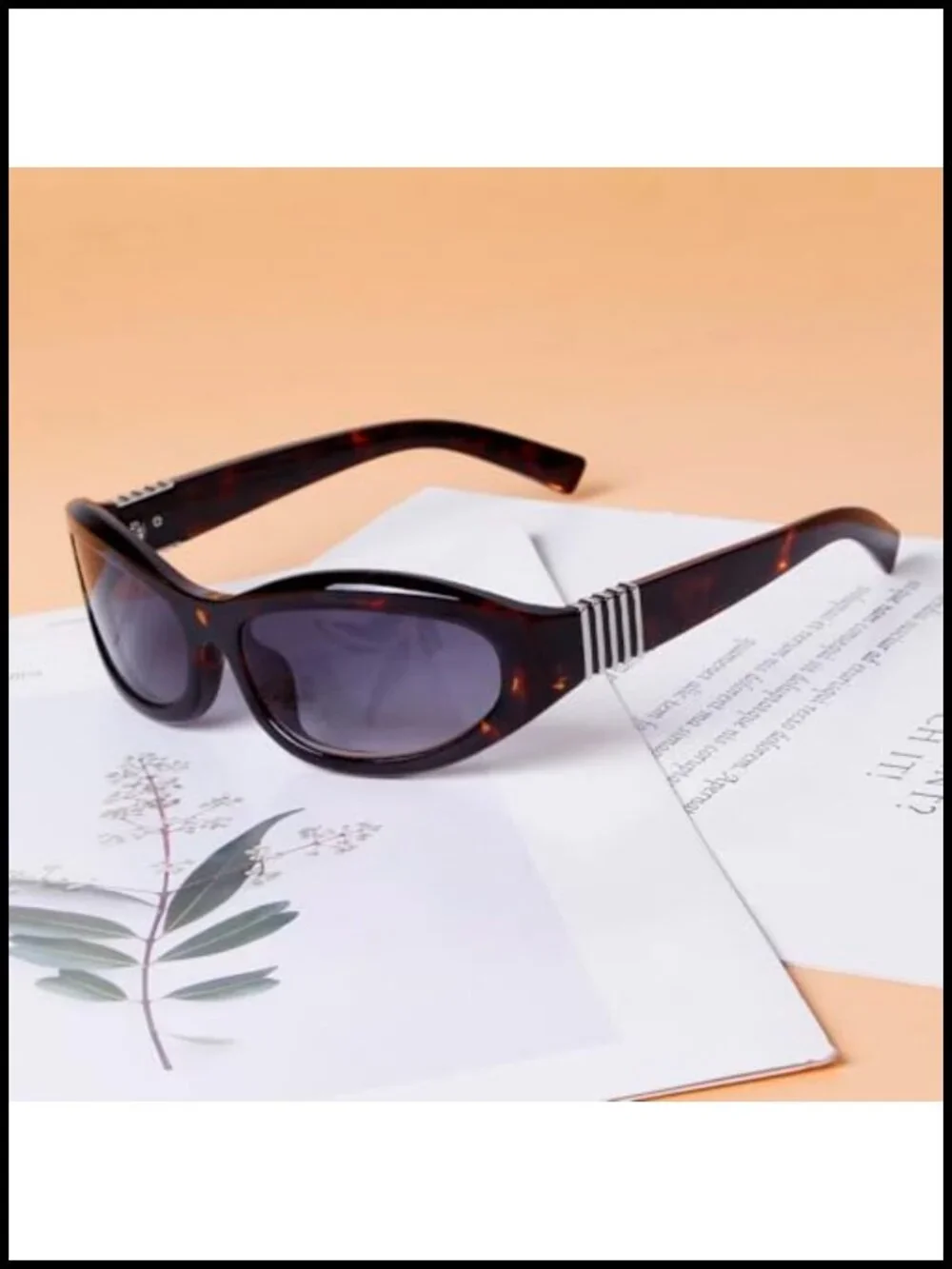 Y2K Wrap Around Sunglasses Cat Eye Oval Frame UV400